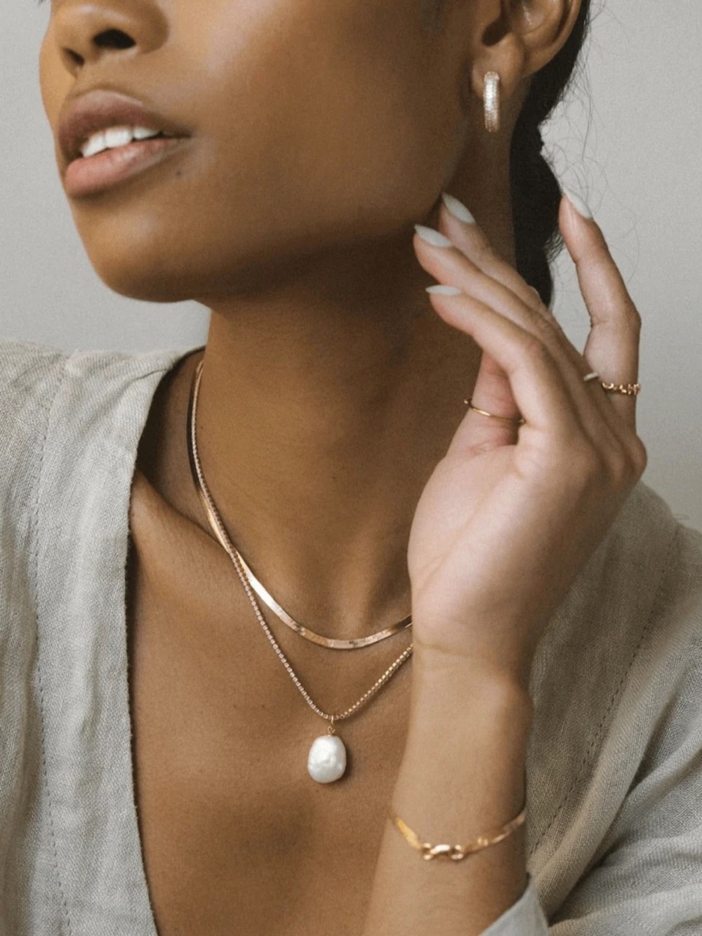 Melanie Auld 3mm Herringbone Necklace 18 inches length